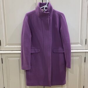 J. Crew Women's Classic Soft Purple Stadium Coat
